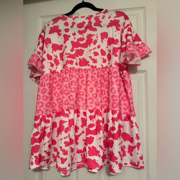 Southern Stitch XL Pink&white mixed pattern Babydoll top. NWT. Cute Top - Picture 3 of 5